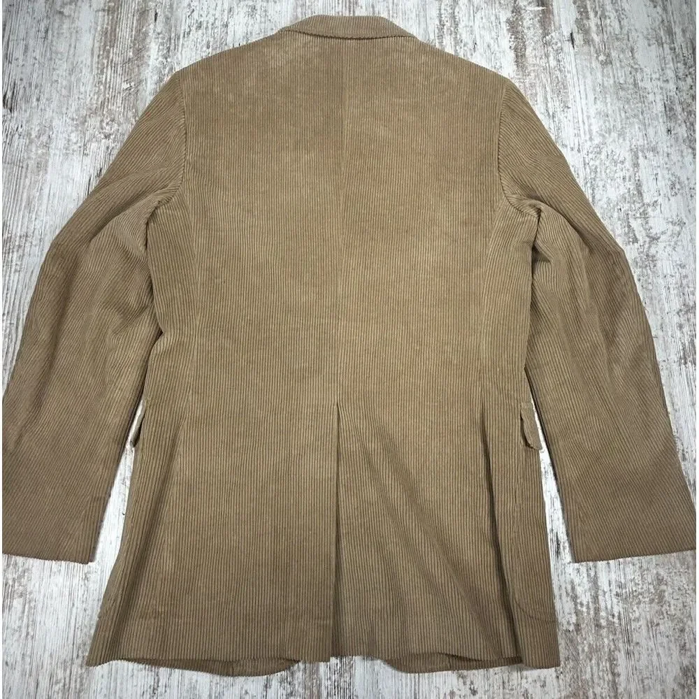 VINTAGE Jordache Western Corduroy Blazer Sports Coat Size 40L Khaki‎ Beige EUC